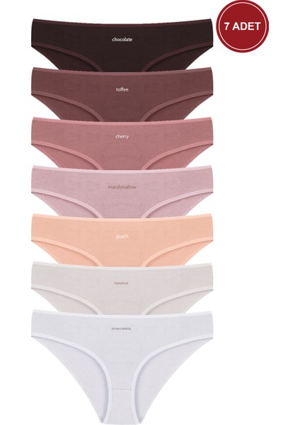 Kadın 7'li Desenli Pamuklu Likralı Külot