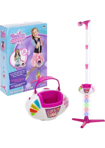 Müzikli ve Işıklı Ayaklı Pembe Mikrofon