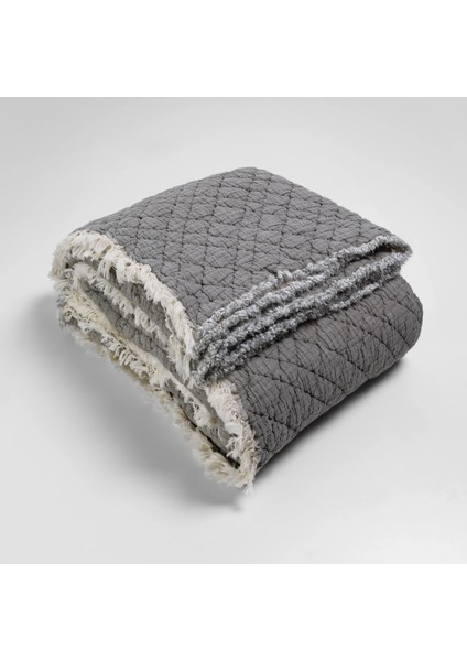 Jade Müslin Ekstra Dolgulu Çift Kişilik Yatak Örtüsü Antrasit 230X240 cm modelleri