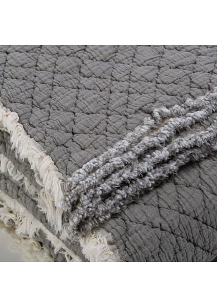 Jade Müslin Ekstra Dolgulu Çift Kişilik Yatak Örtüsü Antrasit 230X240 cm fırsatları