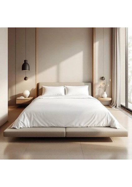 Odin 300 Tc Pamuk Saten King Size Nevresim Beyaz