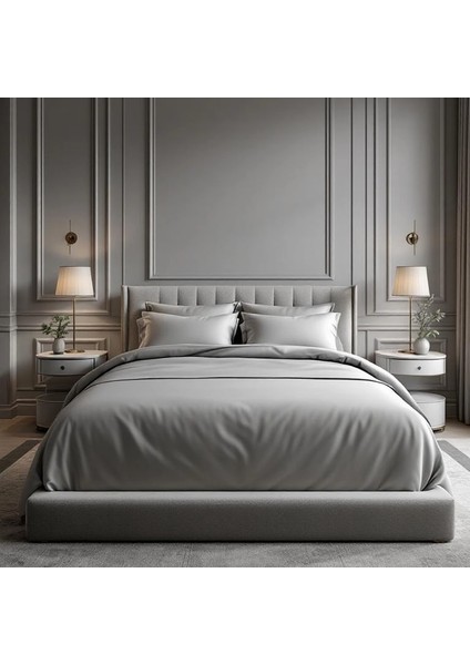 Soho 200 Tc Pamuk Perkal King Size Nevresim Gri