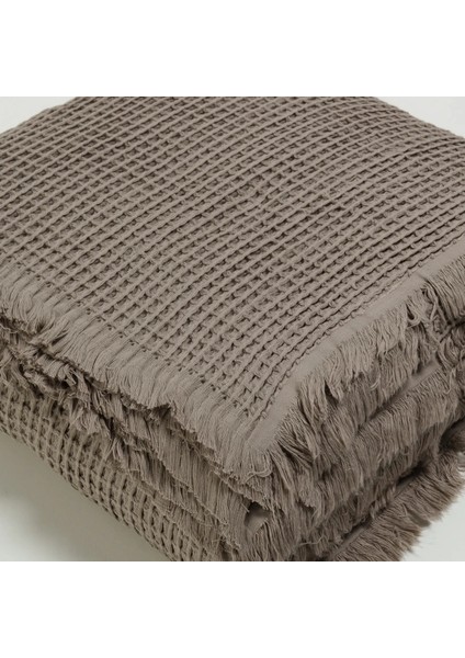 Terra Petek Dokulu Tek Kişilik Yatak Örtüsü Vizon 160X220 cm