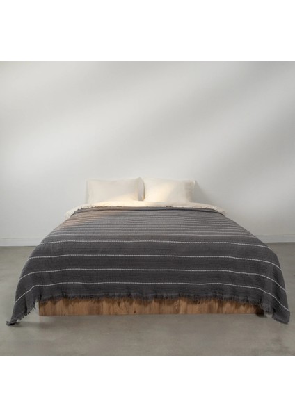 Marigold Pamuklu Çift Kişilik Yatak Örtüsü Antrasit 220*240 cm