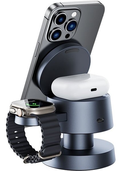 3’ü 1 Arada Manyetik Kablosuz Şarj Istasyonu | Iphone, Apple Watch, Airpods Uyumlu Hızlı Şarj Dock fiyatları
