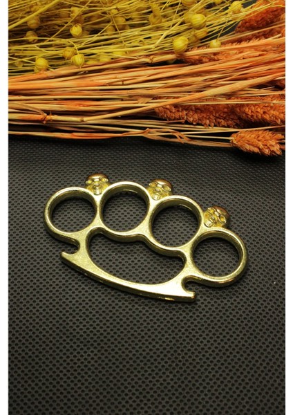 Gerçek! Kuru Kafa Model Punch 4 Parmak Muş Dekoaratif Metal Altın Sarı modelleri