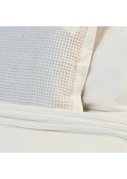 Terra Petek Dokulu Tek Kişilik Yatak Örtüsü Beyaz 160X220 cm