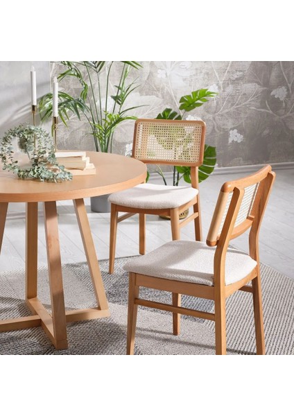 Posedion Natural Ahşap Masa Sandalye Takımı 110X110 indirimleri