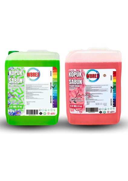 Japon Kiraz & Bahar Ferahlığı Köpük Sabun 2x5 Lt – Karışık Ikili Ekonomik Paket, Ferah ve Cilt Dostu Temizlik