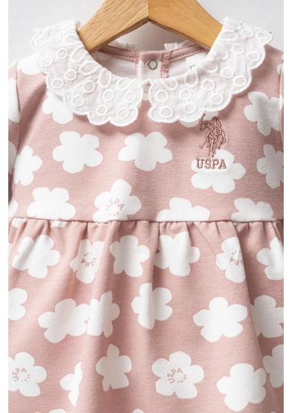 Kız Bebek Pike Elbise Pudra modelleri