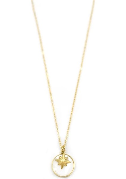Sedef Kutup Yıldızı Kolye - Altın