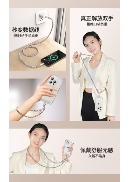 120 cm Boyun Askı ipi Tarzında 60W Type-C Data ve Şarj Kablosu fiyatları