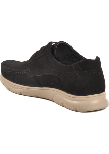 Siyah Nubuk Hakiki Deri Erkek Günlük Ayakkabı 232061 M fırsatları