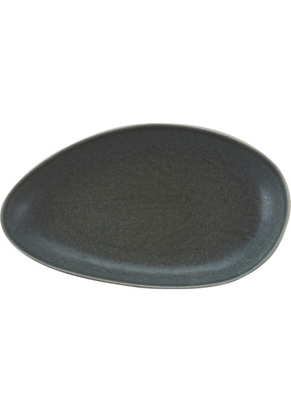 Petra Seramik Oval Servis Tabağı Gri