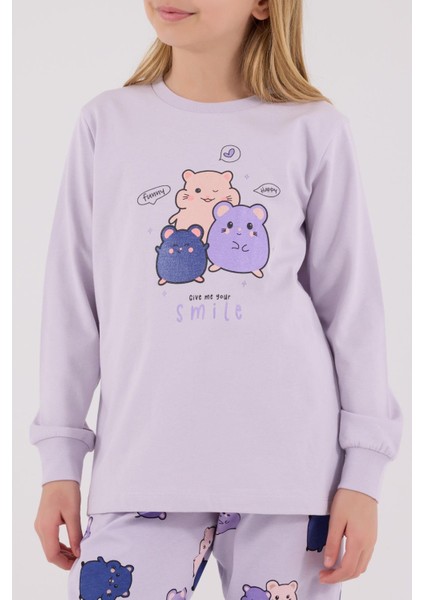 Kız Çocuk Uzun Kol Pijama Takım Lila fiyatları