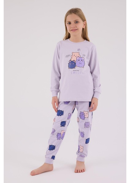 Kız Çocuk Uzun Kol Pijama Takım Lila indirimleri