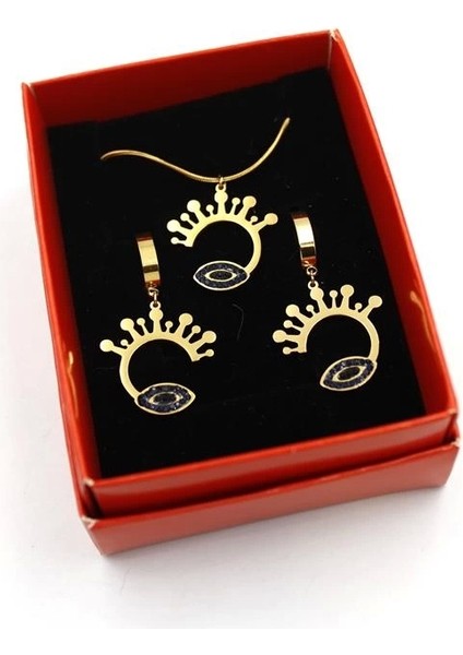 Göz Set Kolye - Altın