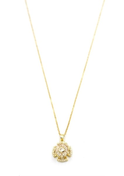 Rüzgar Gülü Kolye - Altın