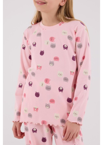 Kız Çocuk Uzun Kol Pijama Takım Açık Pembe fiyatları