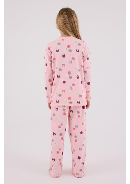 Kız Çocuk Uzun Kol Pijama Takım Açık Pembe modelleri