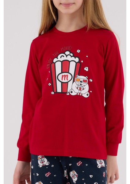 Kız Çocuk Uzun Kol Pijama Takım Kırmızı fiyatları