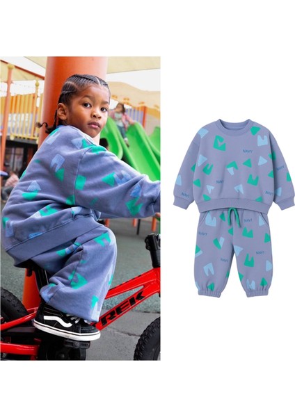 La’ciel Paris Navi Sloganlı Oversize Takım