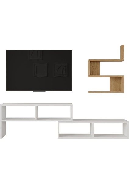 Joffrey Tv Ünitesi Tv Sehpası Raflı Beyaz-Sepet Jr1-Ws fırsatları