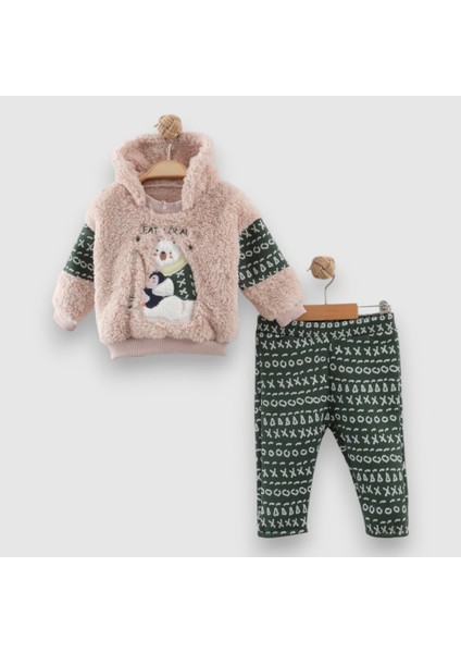 Bebek Alt Üst 2 Li Takım Elbise, Kapşonlu Kışlık Bebek Giyim