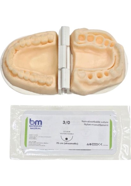 Eğitim Dişçi Dikiş Seti -2 Çantalı Seyahat Diş Hekimi Öğrenci Asistan Seti 3lü Dental Set Çene Modeli 3lü Dikiş El Aleti 3/0 Yuvarlak Iğne Iplik Okul Eğitim Seti fiyatları