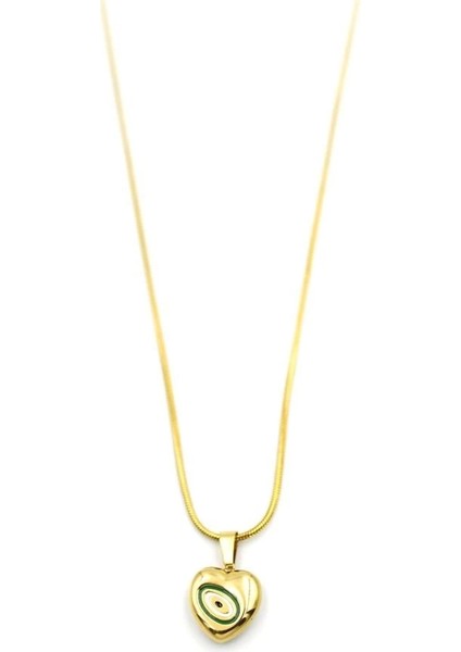 Kalp Kolye - 60 cm - Altın