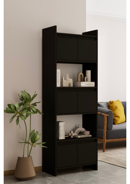 Modo siyah Mdf Raflı Kapaklı Kitaplık 176 cm fiyatları