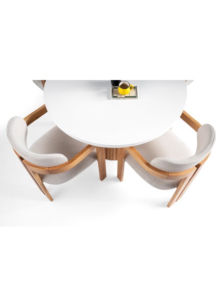 Norac Iskandinav Natural Ahşap Masa Sandalye Takımı 100X100 modelleri