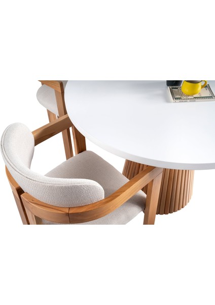 Norac Iskandinav Natural Ahşap Masa Sandalye Takımı 100X100 fırsatları