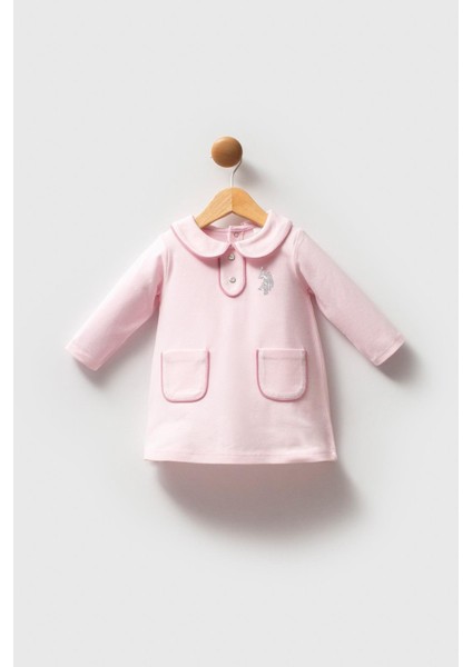 Kız Bebek Pike Elbise Pembe