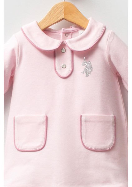Kız Bebek Pike Elbise Pembe modelleri