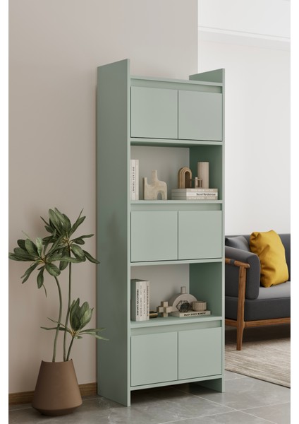 Modo mint yeşili Mdf Raflı Kapaklı Kitaplık 176 cm fiyatları