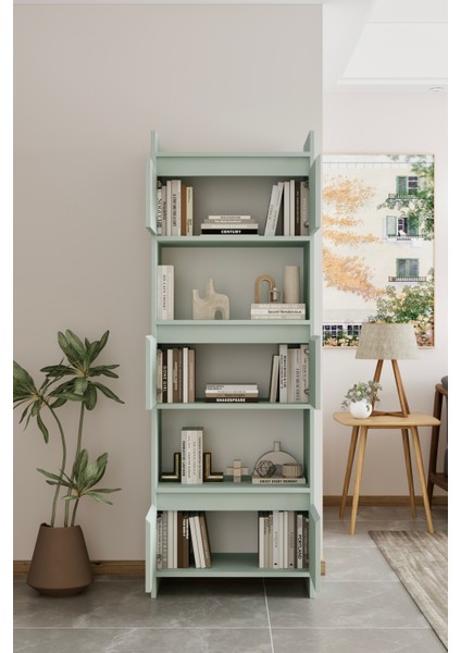 Modo mint yeşili Mdf Raflı Kapaklı Kitaplık 176 cm fırsatları