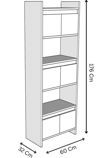 Modo mint yeşili Mdf Raflı Kapaklı Kitaplık 176 cm indirimleri