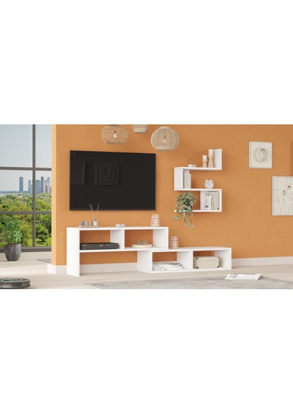 Joffrey Tv Ünitesi Tv Sehpası Raflı Beyaz Jr1-W modelleri