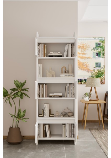 Modo beyaz Mdf Raflı Kapaklı Kitaplık 176 cm modelleri