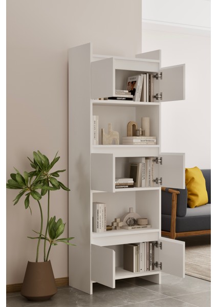 Modo beyaz Mdf Raflı Kapaklı Kitaplık 176 cm fırsatları