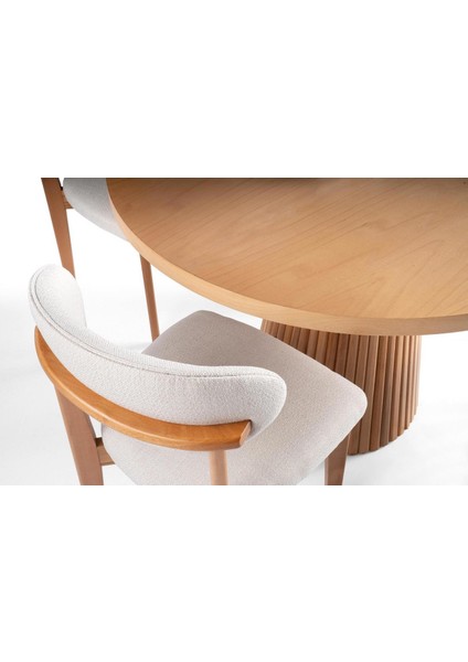 Ares Iskandinav Natural Ahşap Masa Sandalye Takımı 100X100 fırsatları