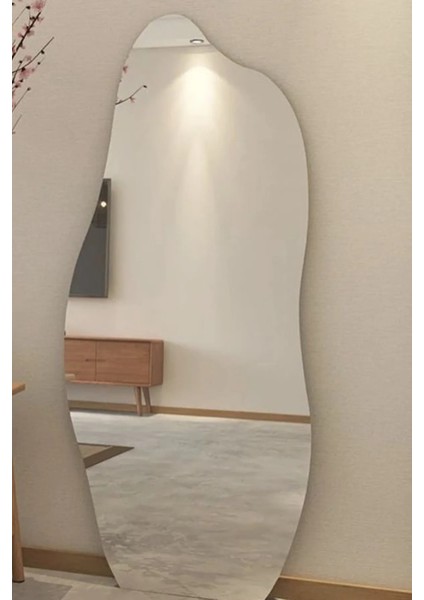 Boy 160x60 cm Asimetrik Tasarımlı Çerçevesiz Ayna - 1. Sınıf Şişecam Dekoratif CNC İşlemeli