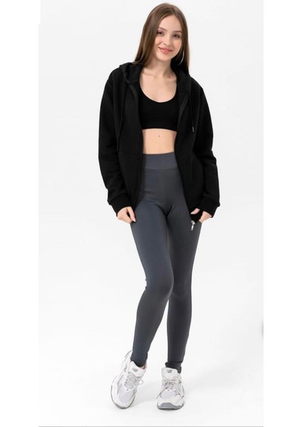 3 Iplik Şardonlu Kanguru Cepli Fermuarlı Sweatshirt modelleri