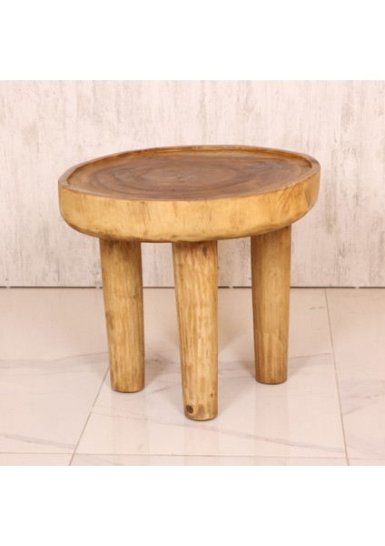 Mylamp Charm Doğal Teak Ağacı Sehpa 65X55 cm indirimleri