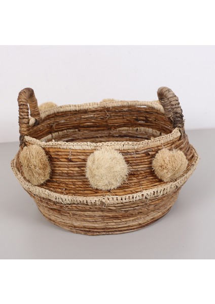 Mylamp Abaka Ponponlu Sepet 45X35X30 cm