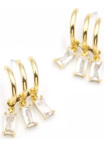 Büyük Baget Taşlı Küpe - Altın fiyatları