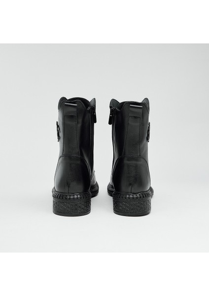 Hakiki Deri Kısa Topuklu Fermuarlı Kadın Bot fırsatları