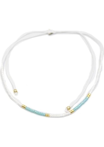 Kum Boncuk Halhal - Beyaz