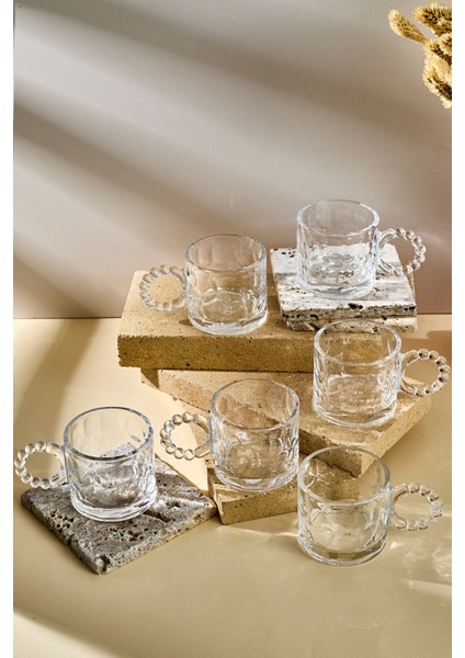 Std Ringo Stone 6'lı Boncuklu 100ML Cam Espresso Türk Kahvesi Fincanı fiyatları